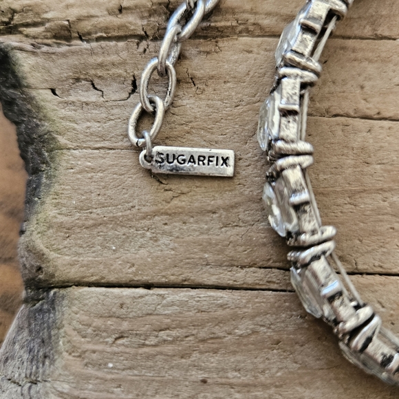 Vintage Sugar Fix Silvertone Choker Necklace - Picture 2 of 3